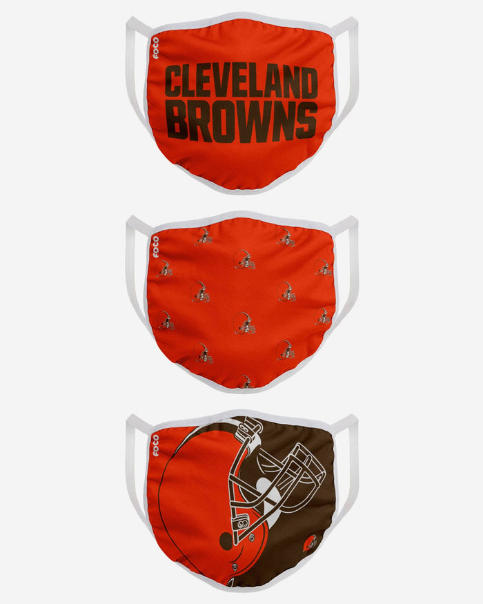 Cleveland Browns 3 Pack Face Cover FOCO - FOCO.com