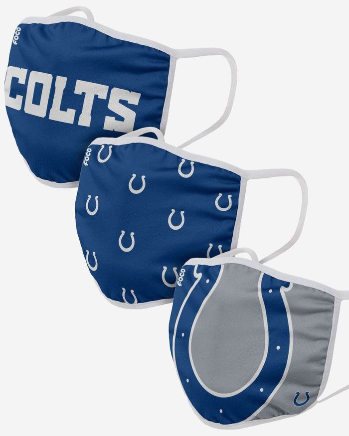 Indianapolis Colts 3 Pack Face Cover FOCO Adult - FOCO.com
