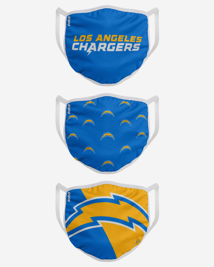 Los Angeles Chargers 3 Pack Face Cover FOCO - FOCO.com
