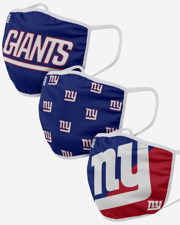 New York Giants 3 Pack Face Cover FOCO Adult - FOCO.com