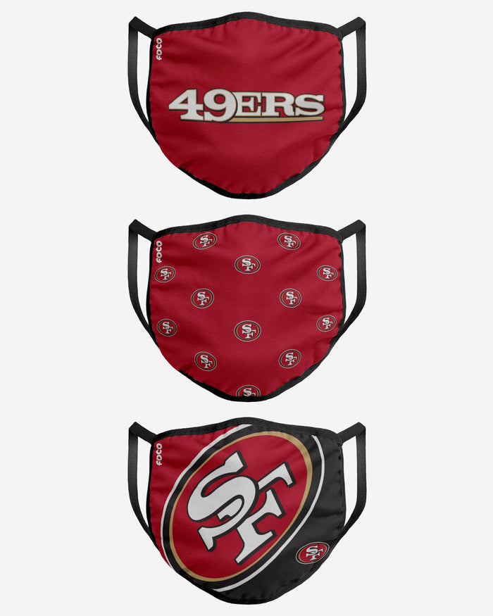 San Francisco 49ers 3 Pack Face Cover FOCO - FOCO.com