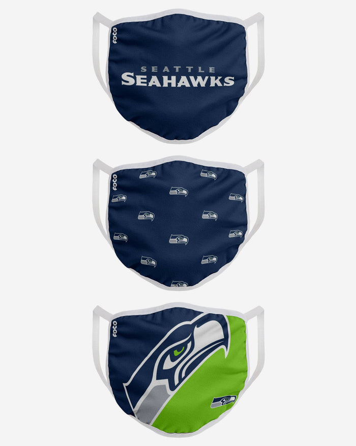 Seattle Seahawks 3 Pack Face Cover FOCO - FOCO.com