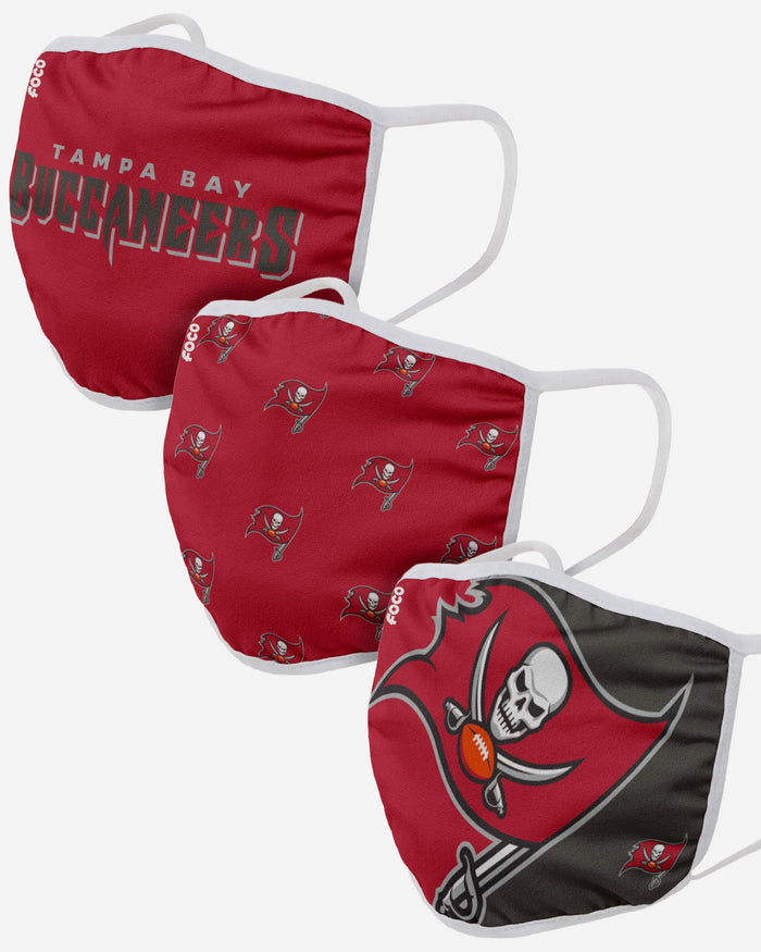 Tampa Bay Buccaneers 3 Pack Face Cover FOCO Adult - FOCO.com