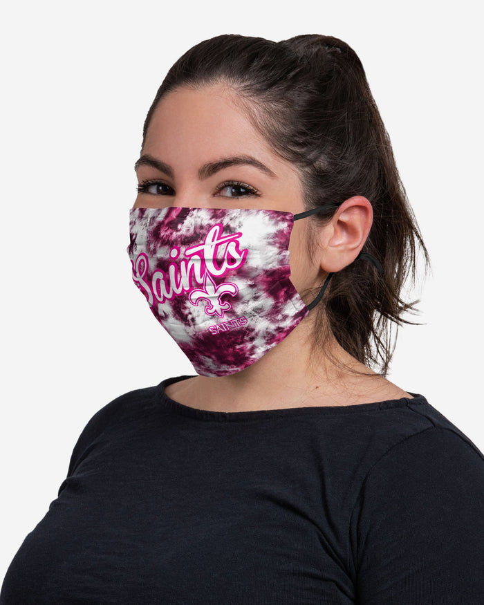 New Orleans Saints Pink Tie-Dye Adjustable Face Cover FOCO - FOCO.com