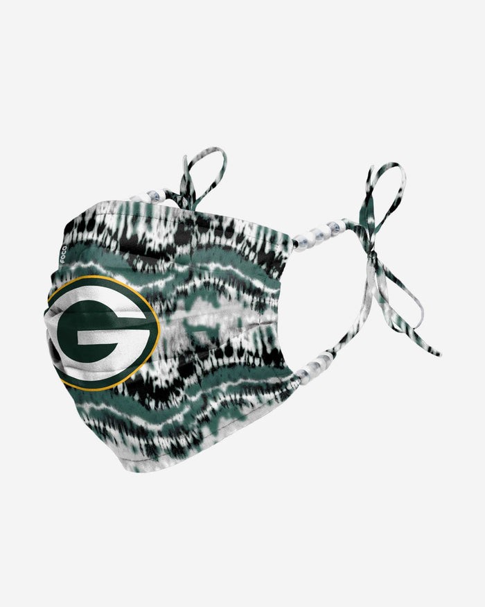Green Bay Packers Tie-Dye Beaded Tie-Back Face Cover FOCO - FOCO.com