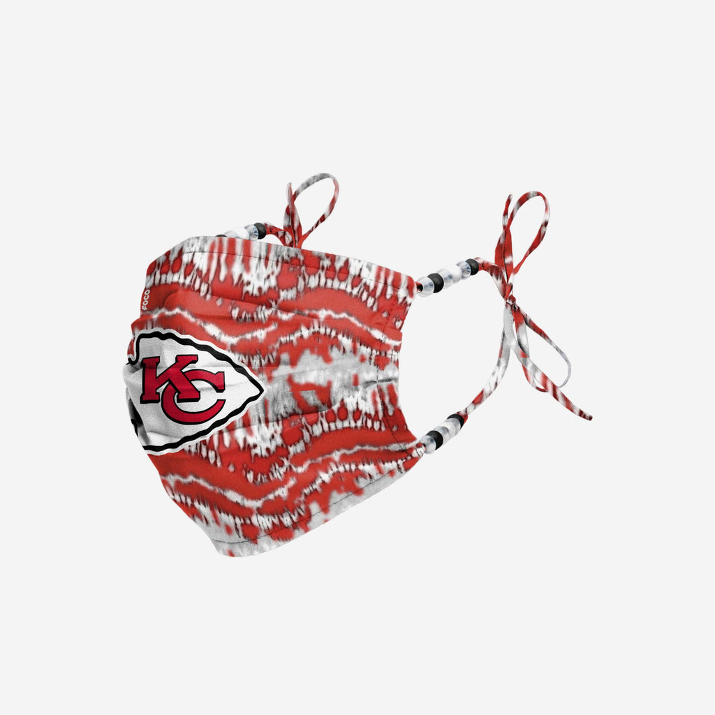 Kansas City Chiefs Tie-Dye Beaded Tie-Back Face Cover FOCO - FOCO.com