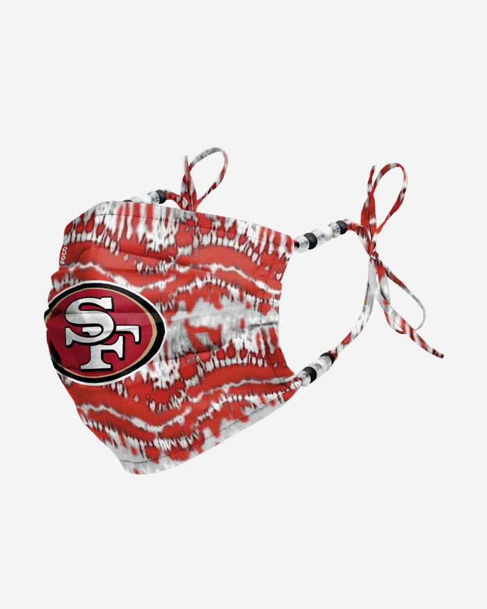 San Francisco 49ers Tie-Dye Beaded Tie-Back Face Cover FOCO - FOCO.com