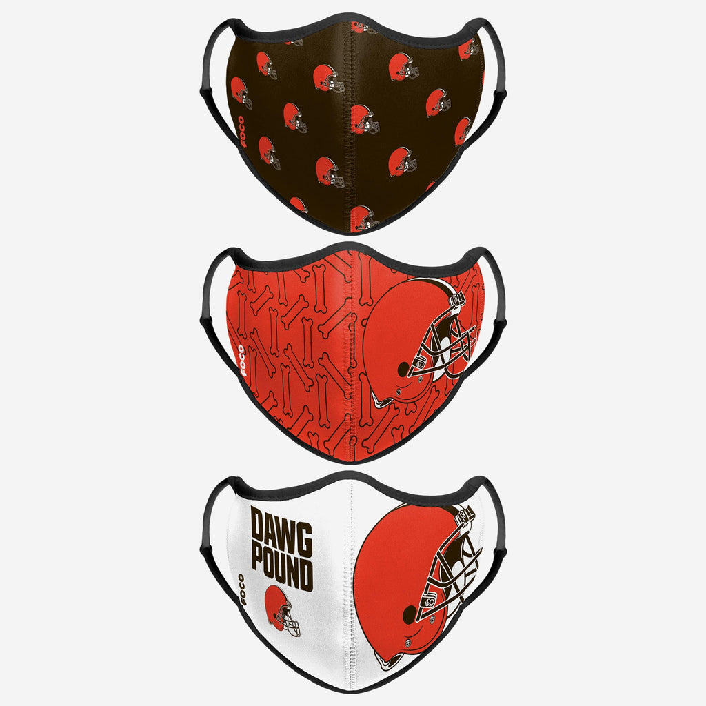 Cleveland Browns Thematic Sport 3 Pack Face Cover FOCO - FOCO.com