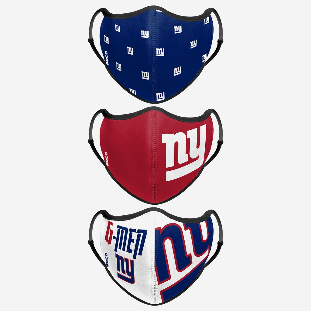 New York Giants Thematic Sport 3 Pack Face Cover FOCO - FOCO.com