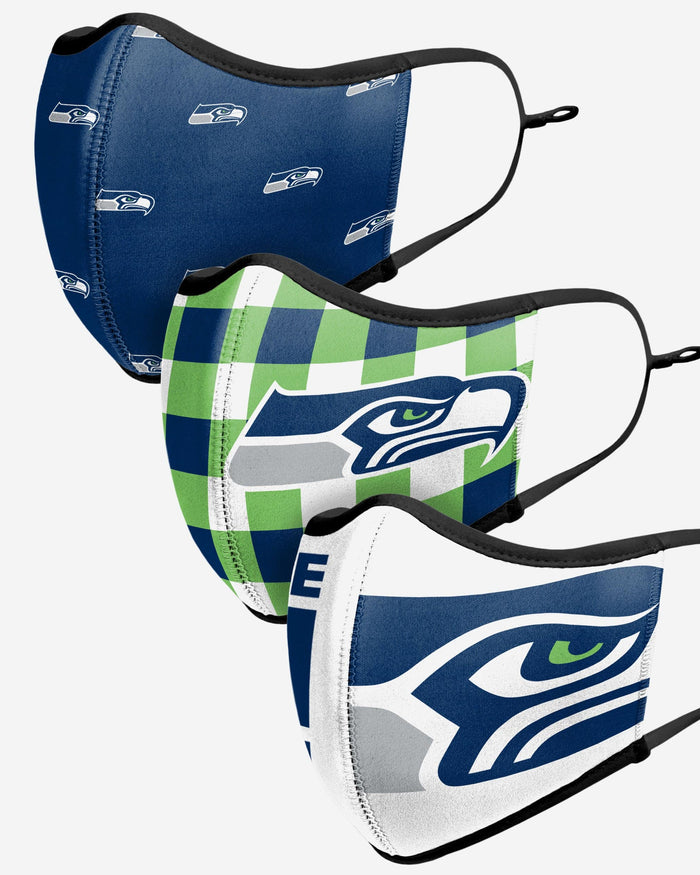 Seattle Seahawks Thematic Sport 3 Pack Face Cover FOCO - FOCO.com