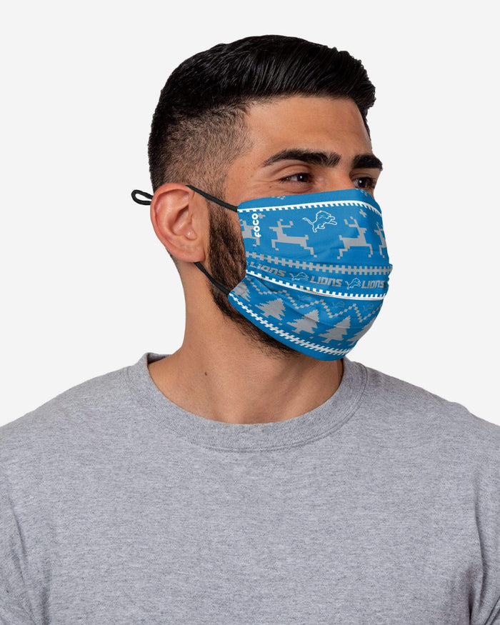 Detroit Lions Wordmark Holiday Adjustable Face Cover FOCO - FOCO.com