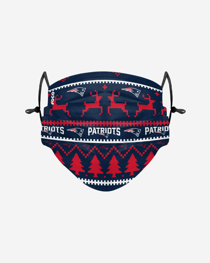 New England Patriots Wordmark Holiday Adjustable Face Cover FOCO - FOCO.com