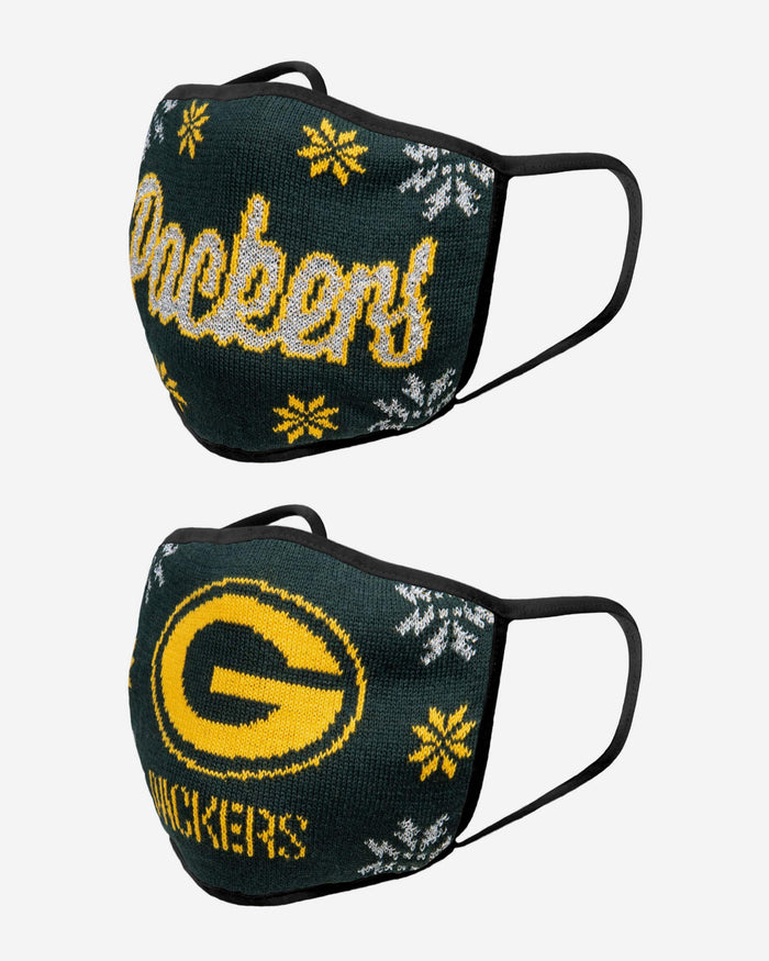 Green Bay Packers Womens Knit 2 Pack Face Cover FOCO - FOCO.com