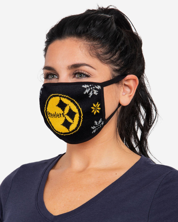 Pittsburgh Steelers Womens Knit 2 Pack Face Cover FOCO - FOCO.com