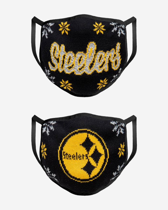 Pittsburgh Steelers Womens Knit 2 Pack Face Cover FOCO - FOCO.com