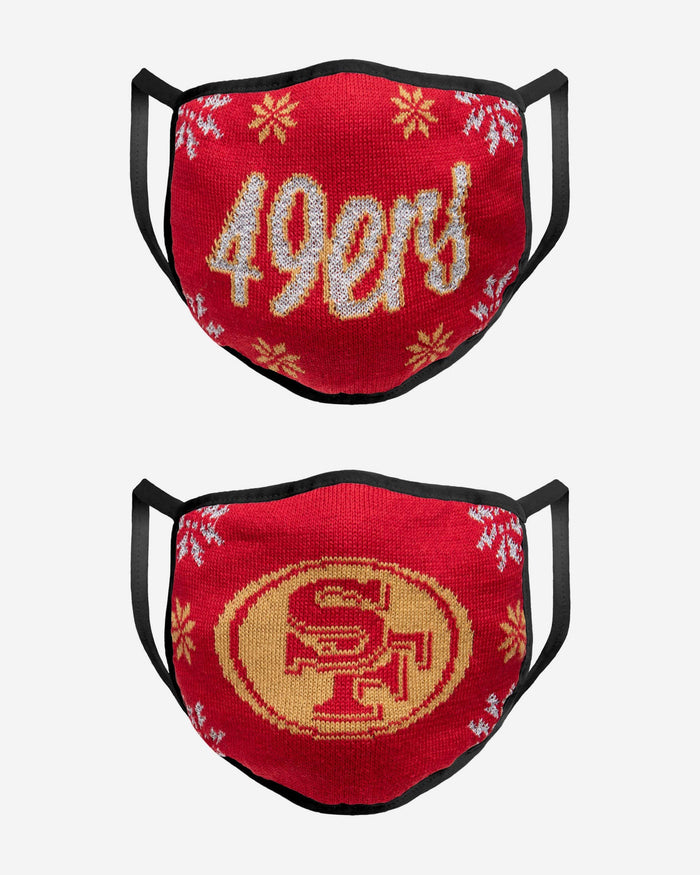 San Francisco 49ers Womens Knit 2 Pack Face Cover FOCO - FOCO.com