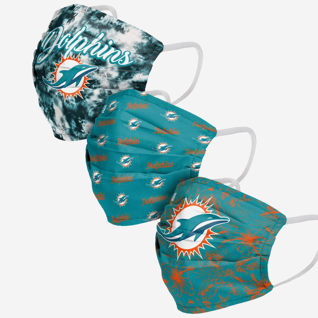 Miami Dolphins Womens Matchday 3 Pack Face Cover FOCO - FOCO.com