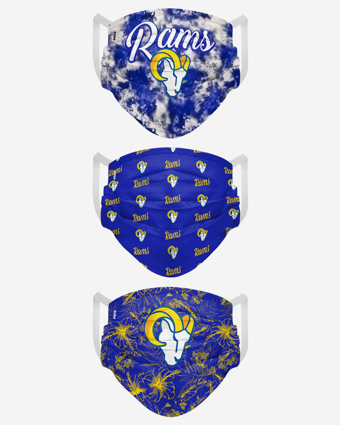 Los Angeles Rams Womens Matchday 3 Pack Face Cover FOCO - FOCO.com