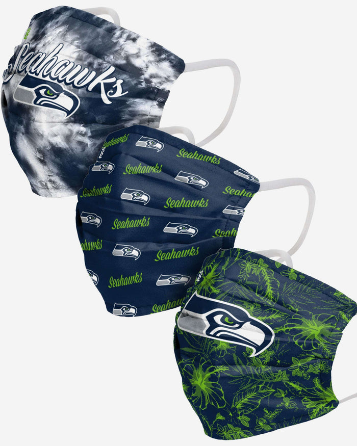 Seattle Seahawks Womens Matchday 3 Pack Face Cover FOCO - FOCO.com
