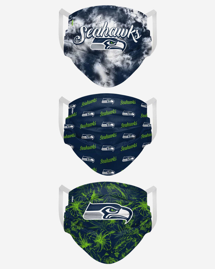 Seattle Seahawks Womens Matchday 3 Pack Face Cover FOCO - FOCO.com