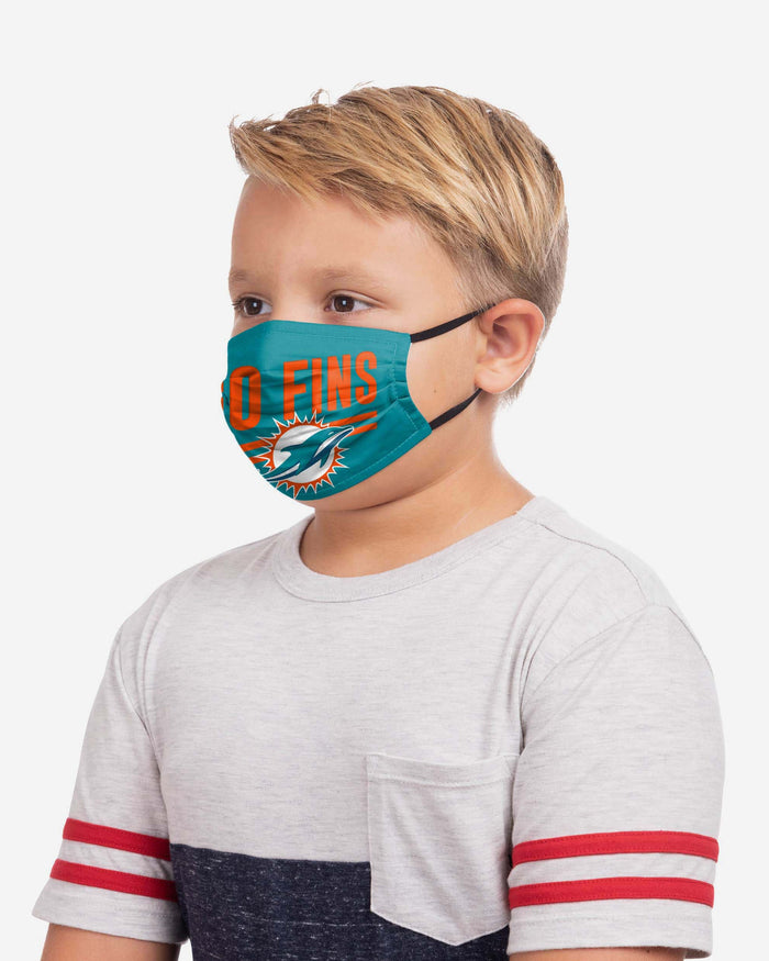Miami Dolphins Youth Rising Stars Adjustable 5 Pack Face Cover FOCO - FOCO.com