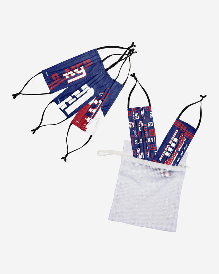 New York Giants Youth Rising Stars Adjustable 5 Pack Face Cover FOCO - FOCO.com