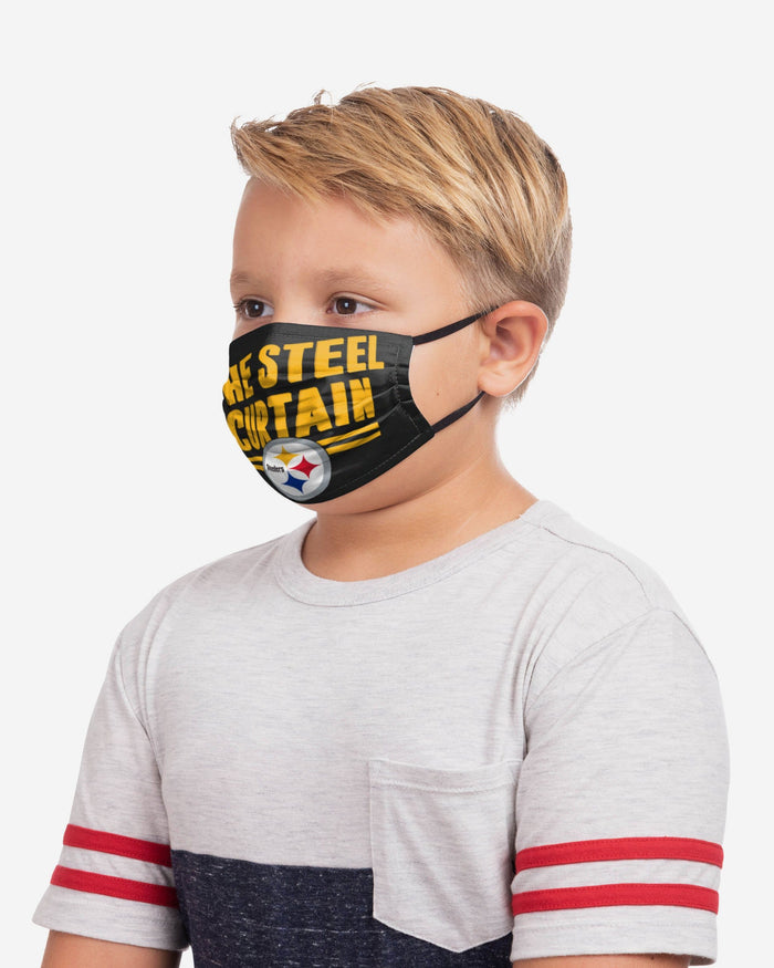 Pittsburgh Steelers Youth Rising Stars Adjustable 5 Pack Face Cover FOCO - FOCO.com