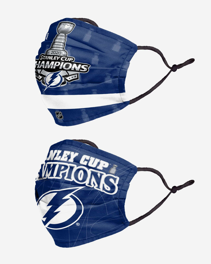 Tampa Bay Lightning 2020 Stanley Cup Champions Adjustable 2 Pack Face Cover FOCO - FOCO.com
