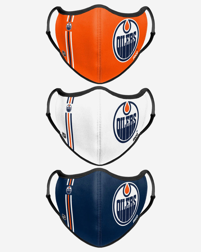 Edmonton Oilers Sport 3 Pack Face Cover FOCO - FOCO.com