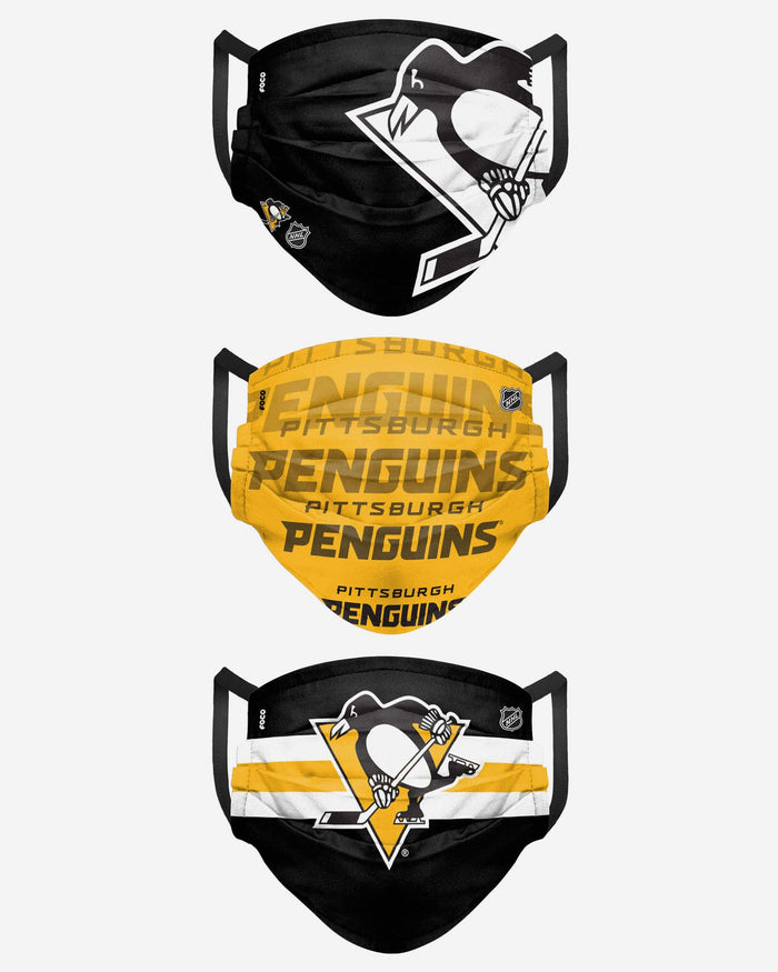 Pittsburgh Penguins Matchday 3 Pack Face Cover FOCO - FOCO.com