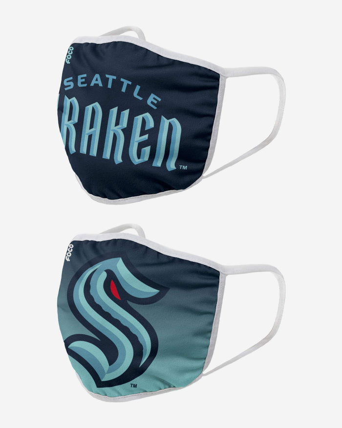 Seattle Kraken Printed 2 Pack Face Cover FOCO - FOCO.com
