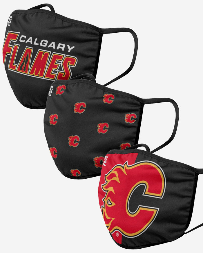 Calgary Flames 3 Pack Face Cover FOCO Adult - FOCO.com