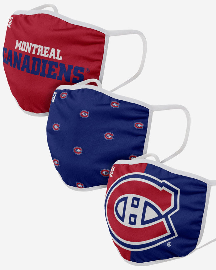 Montreal Canadiens 3 Pack Face Cover FOCO Adult - FOCO.com