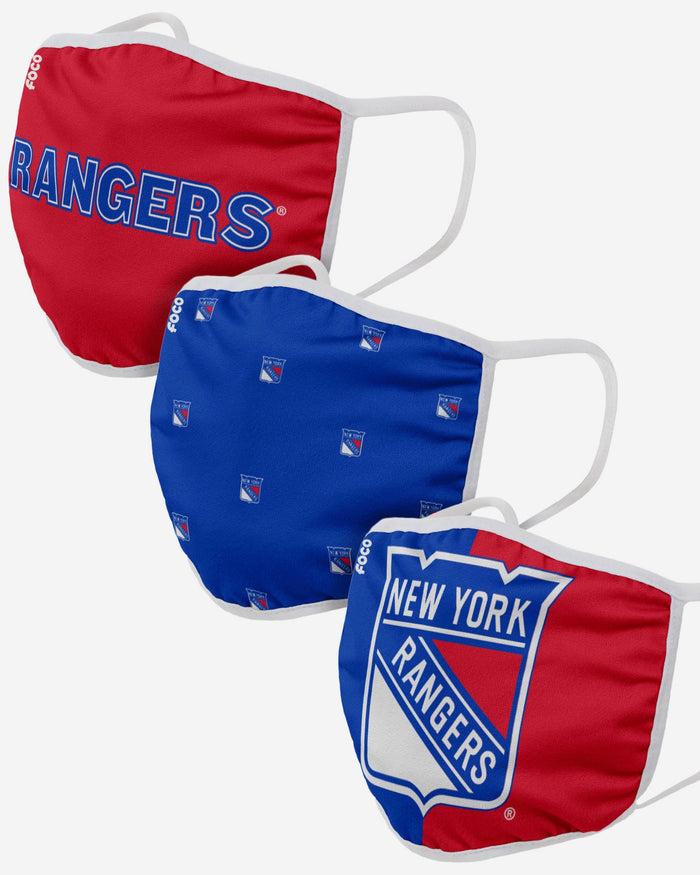 New York Rangers 3 Pack Face Cover FOCO Adult - FOCO.com