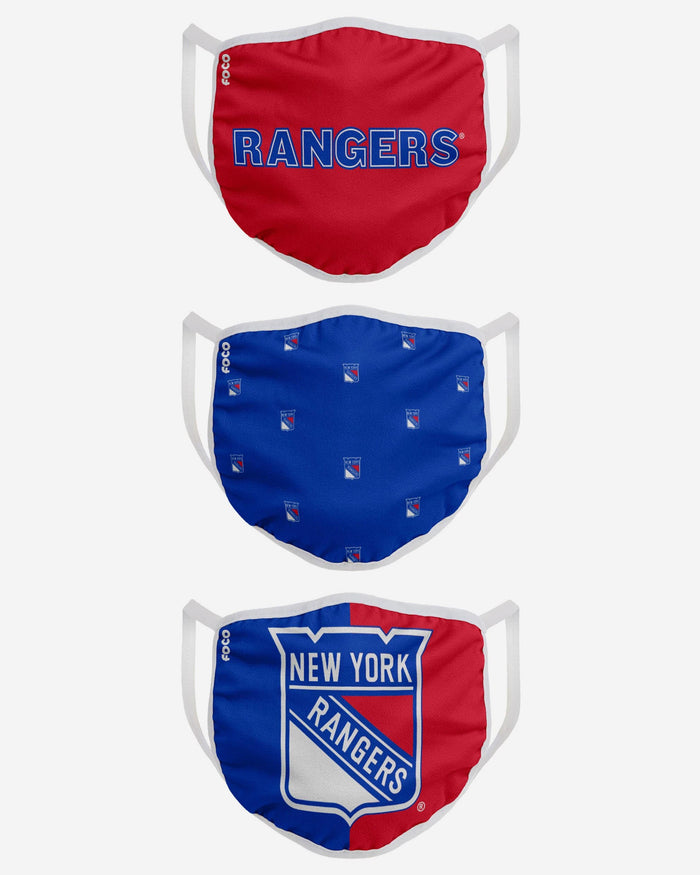 New York Rangers 3 Pack Face Cover FOCO - FOCO.com