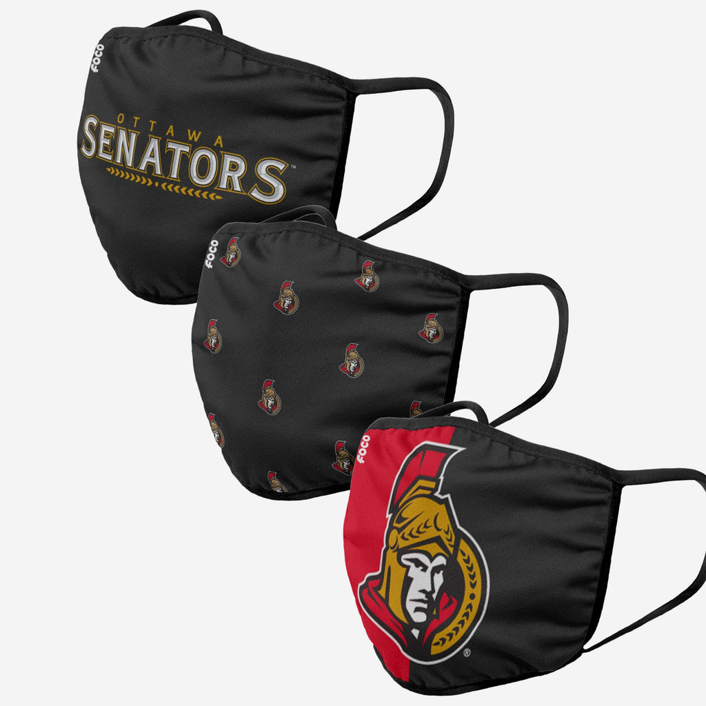 Ottawa Senators 3 Pack Face Cover FOCO Adult - FOCO.com