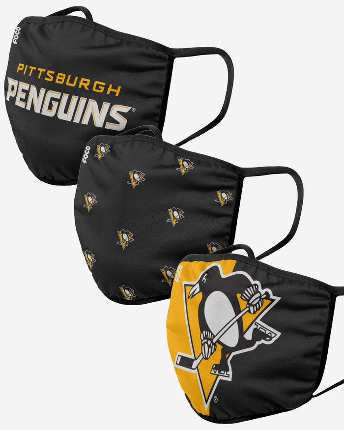 Pittsburgh Penguins 3 Pack Face Cover FOCO Adult - FOCO.com