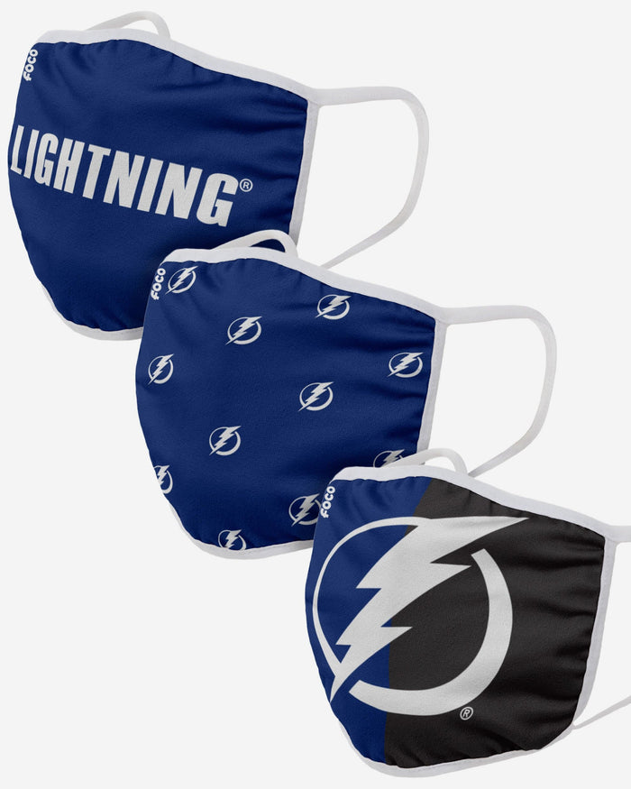 Tampa Bay Lightning 3 Pack Face Cover FOCO Adult - FOCO.com