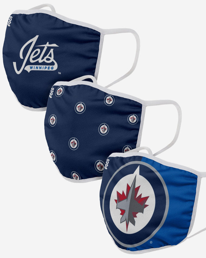 Winnipeg Jets 3 Pack Face Cover FOCO Adult - FOCO.com