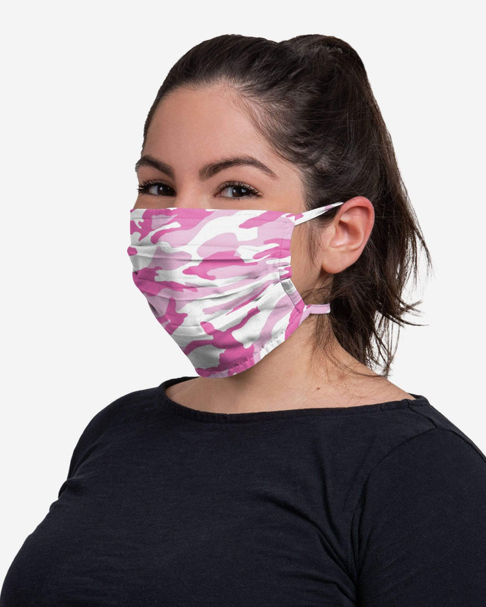Pleated Pink Camo Tie-Back Face Cover FOCO - FOCO.com
