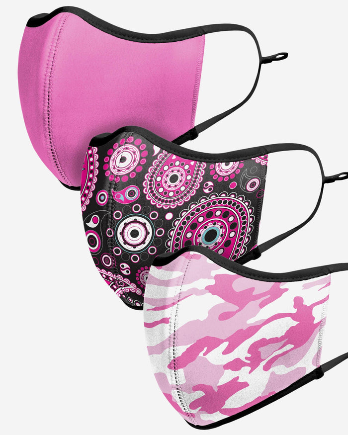 Pink Patterns Sport 3 Pack Face Cover FOCO - FOCO.com