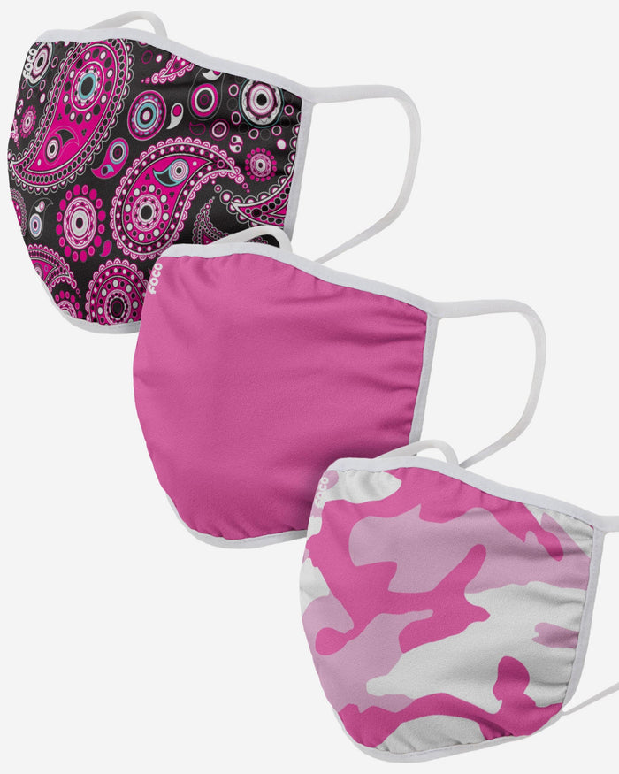 Pink Patterns 3 Pack Face Cover FOCO - FOCO.com