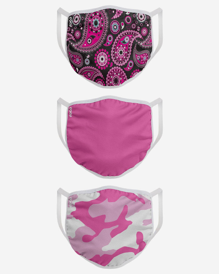 Pink Patterns 3 Pack Face Cover FOCO - FOCO.com