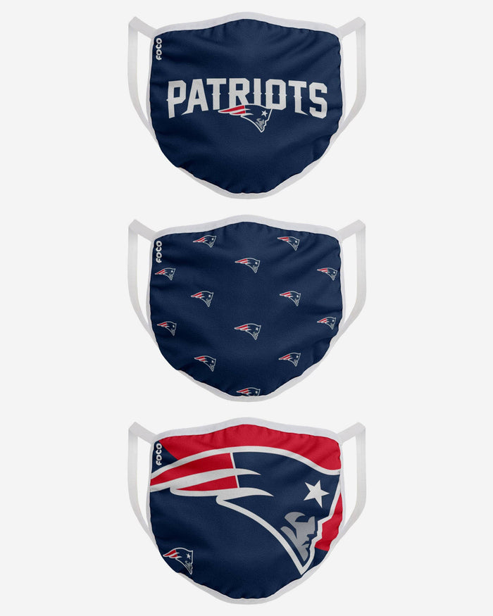 New England Patriots 3 Pack Face Cover FOCO - FOCO.com