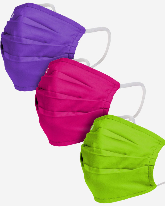 Solid Neon Pleated 3 Pack Face Cover FOCO - FOCO.com