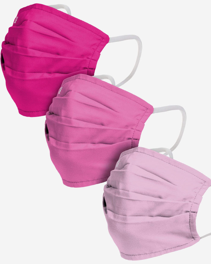 Solid Pinks Pleated 3 Pack Face Cover FOCO - FOCO.com
