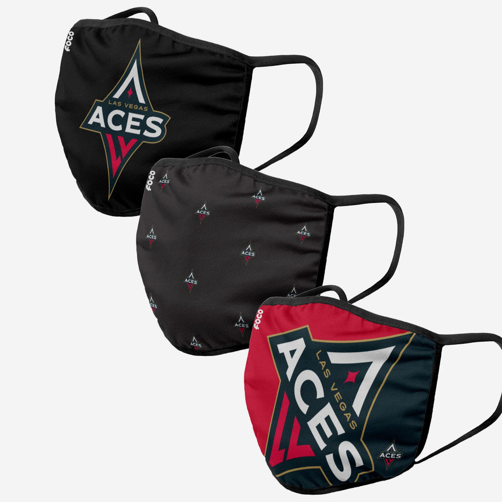 Las Vegas Aces 3 Pack Face Cover FOCO - FOCO.com