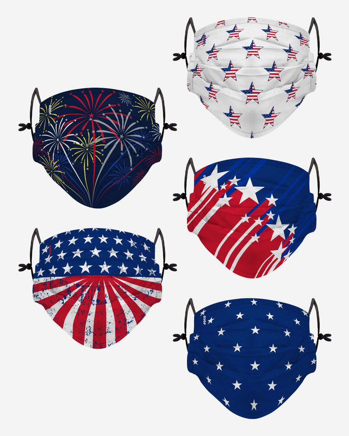 Americana Youth Adjustable 5 Pack Face Cover FOCO - FOCO.com