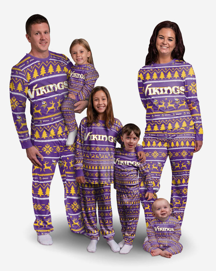 Minnesota Vikings Youth Family Holiday Pajamas FOCO - FOCO.com