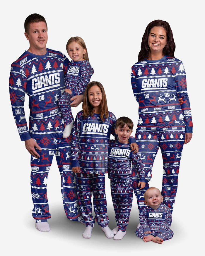New York Giants Youth Family Holiday Pajamas FOCO - FOCO.com